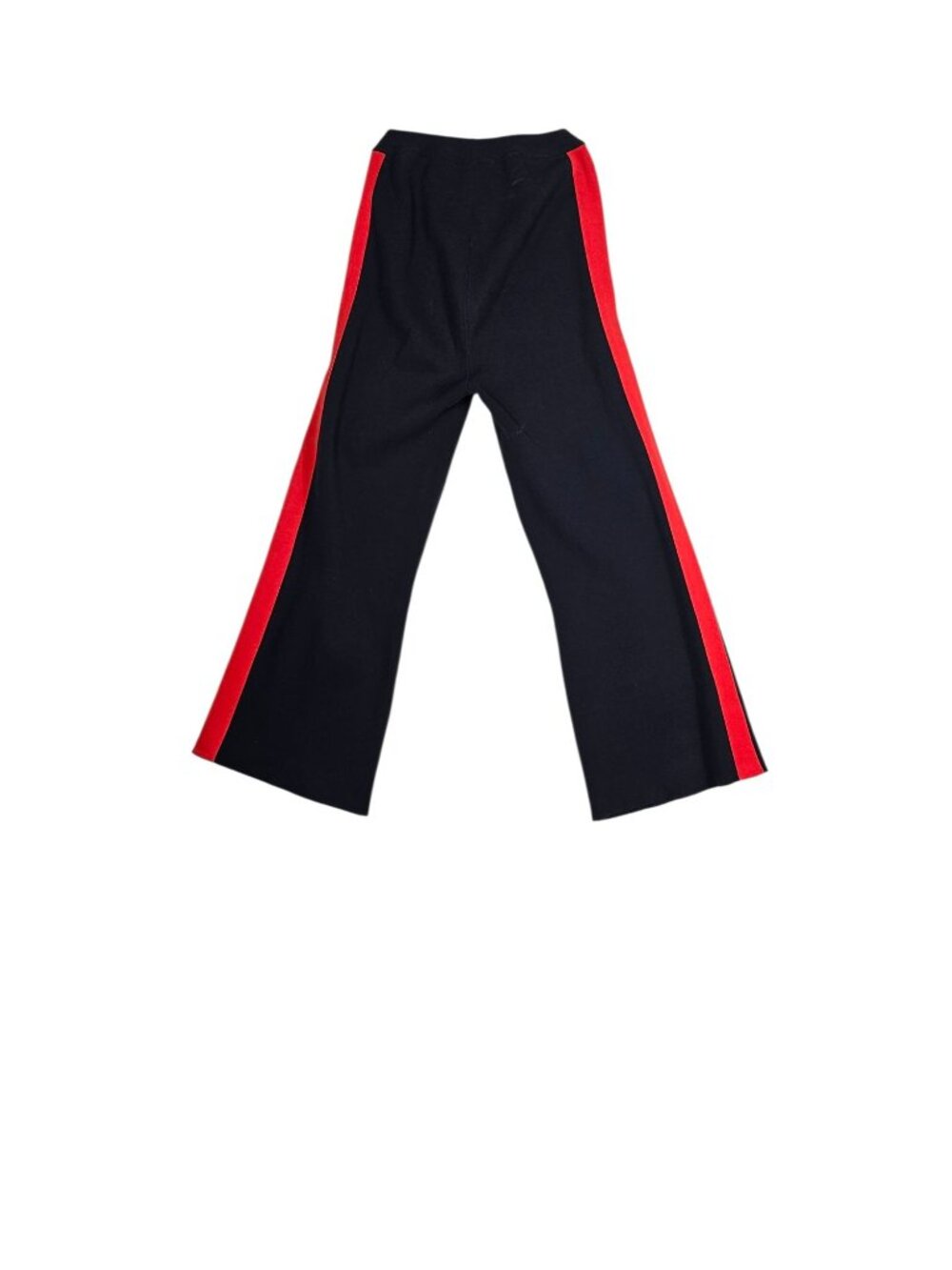 Stella McCartney Navy Knit Flared Pants Red Side Stripe EU 38 US 4/6 High Rise